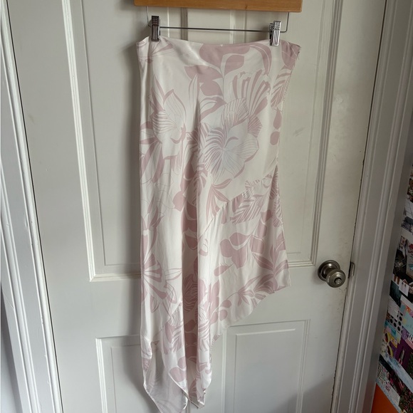 Max&Moi Dresses & Skirts - Floral Asymmetrical Skirt in Pink and White
